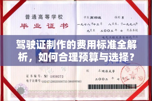 略阳驾驶证制作的费用标准全解析，如何合理预算与选择？